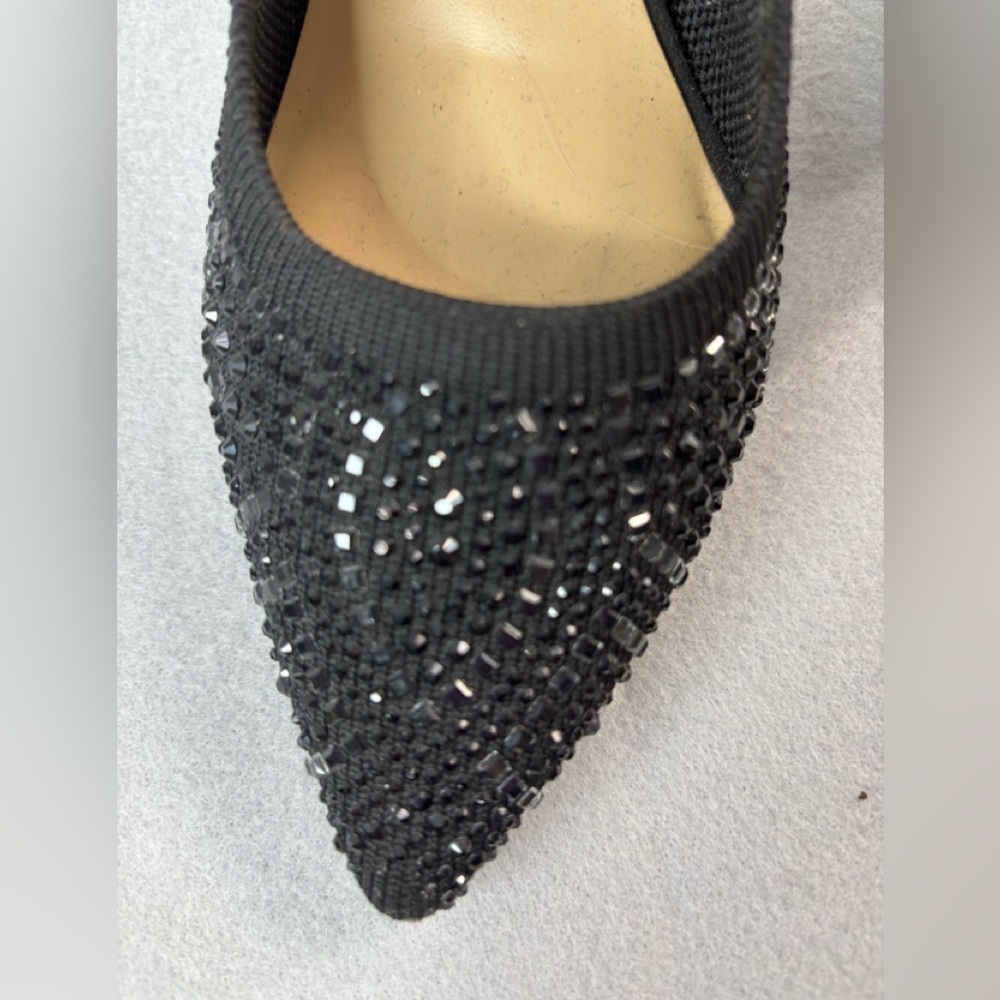 Thalia Sodi HEATHERE 7 Black Granite Glitter Evening Pumps Heels Shoes - Picture 2 of 9